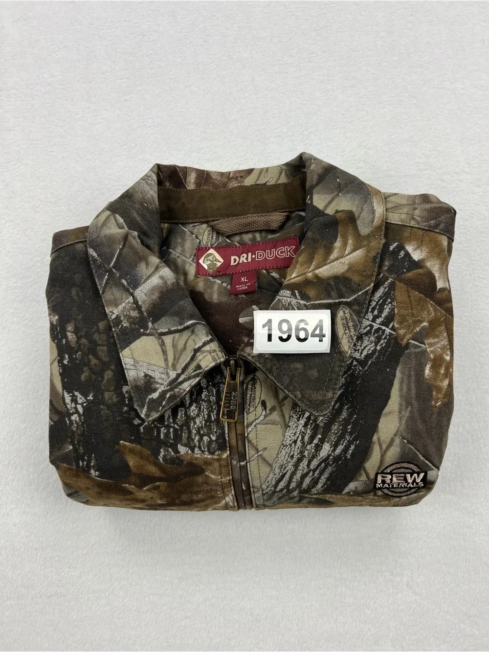 Dri Duck Mens Realtree Camoflauge Heavy Canvas Work Jacket Size XL Full Zip